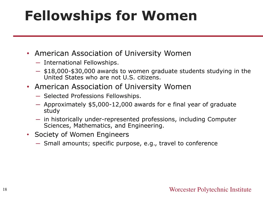 fellowships for women