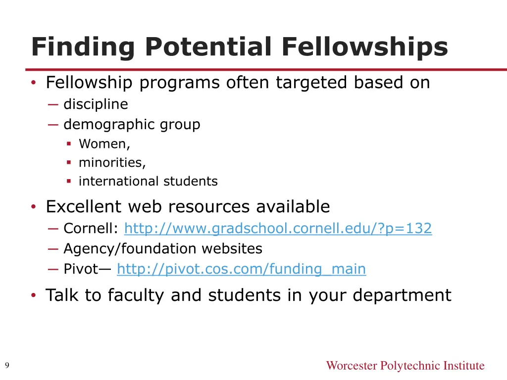 finding potential fellowships