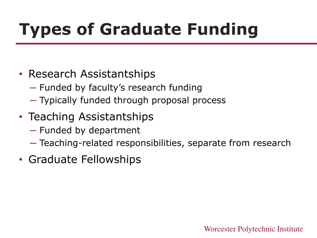 types of graduate funding