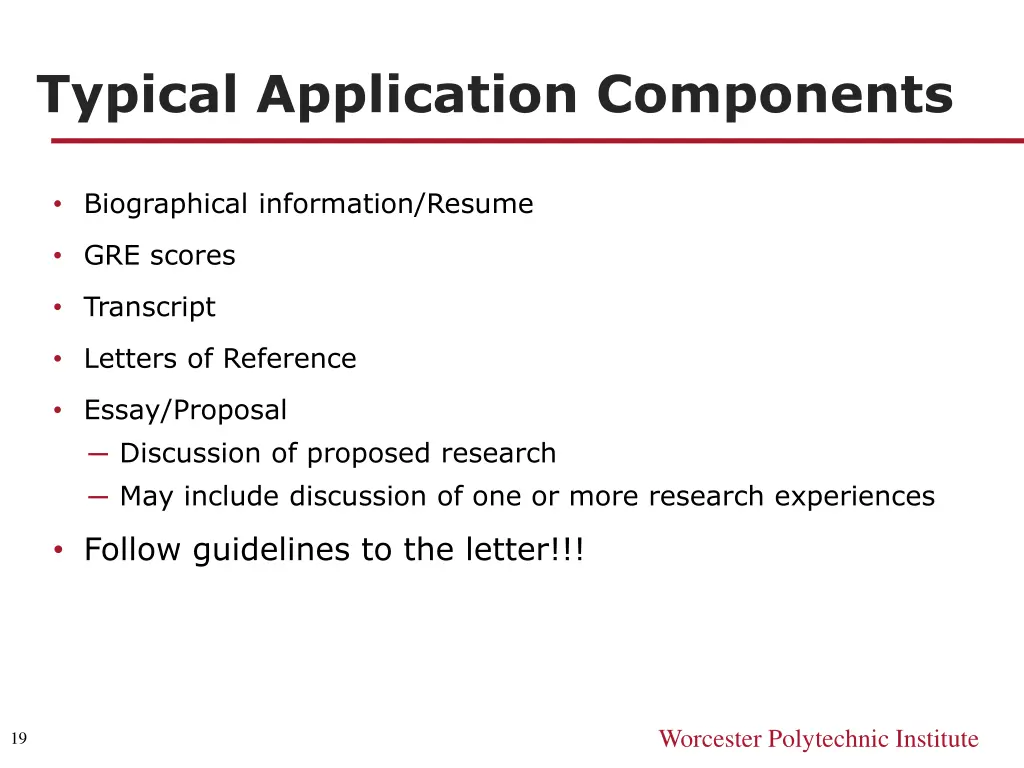 typical application components