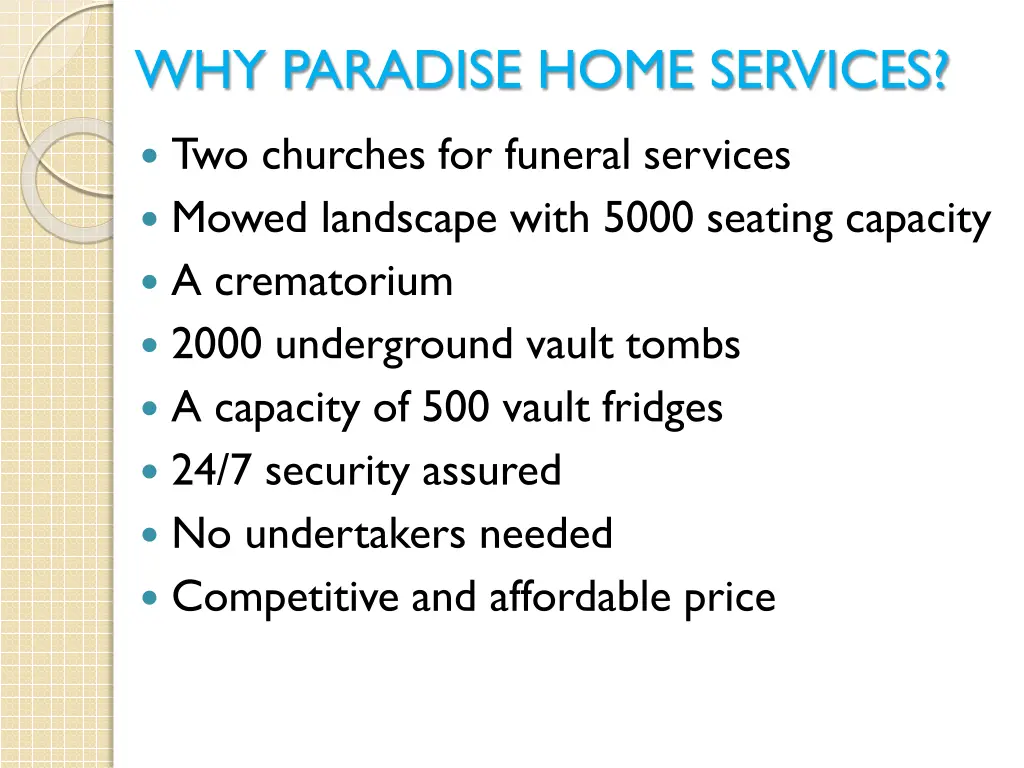 why paradise home services