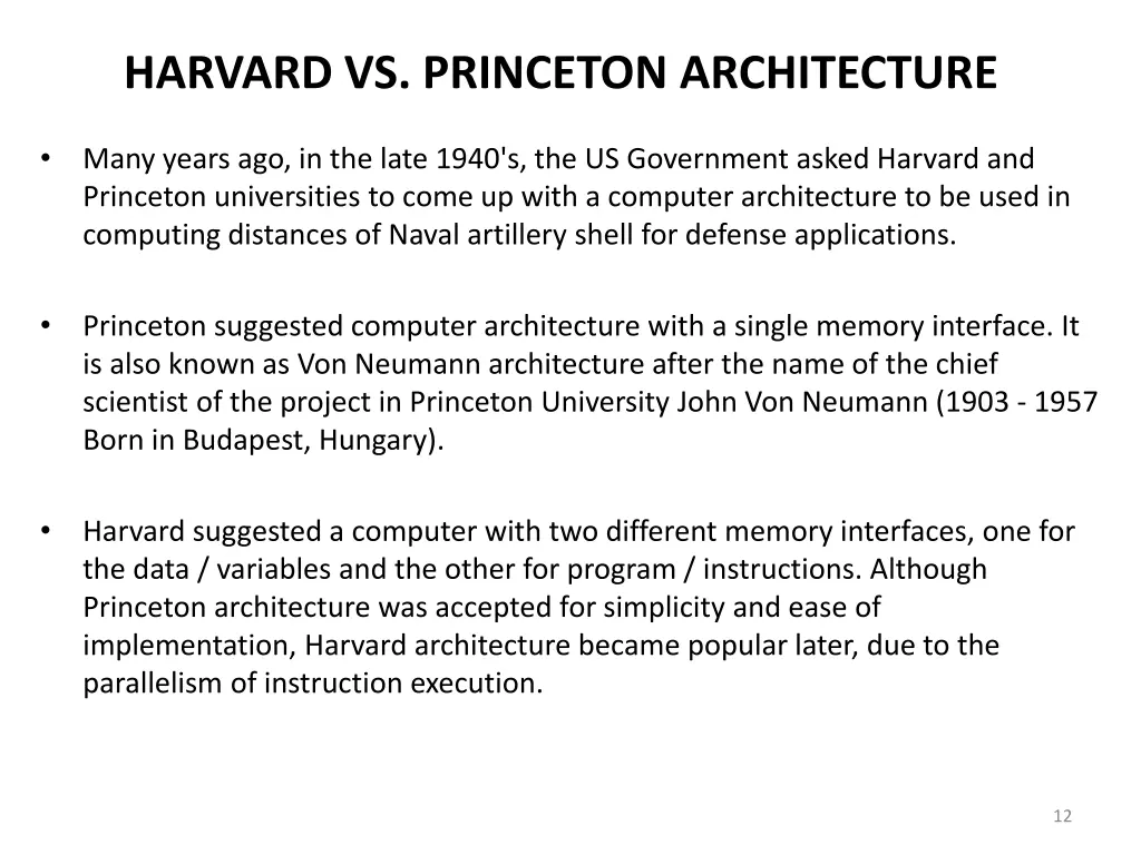 harvard vs princeton architecture