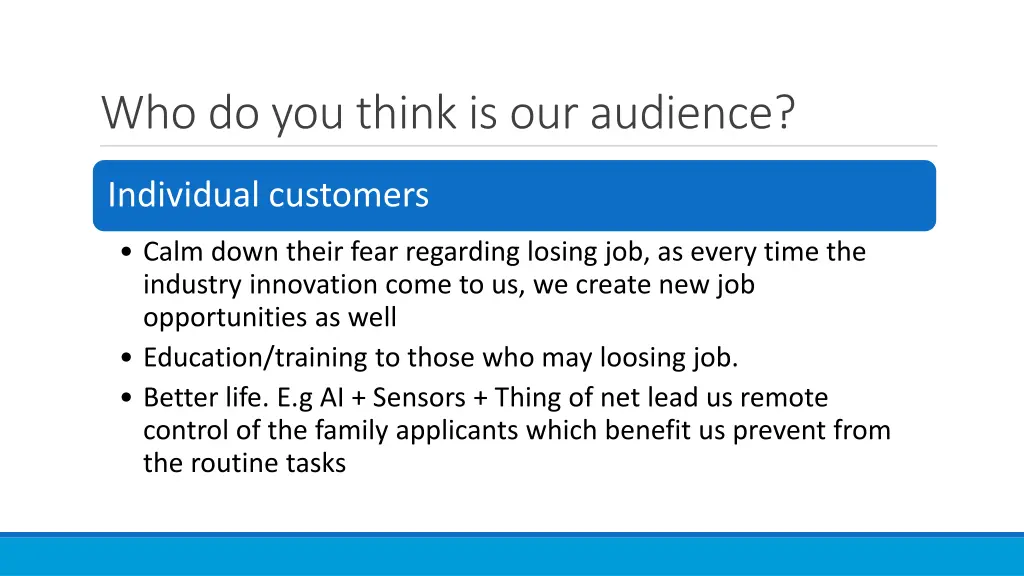 who do you think is our audience 2