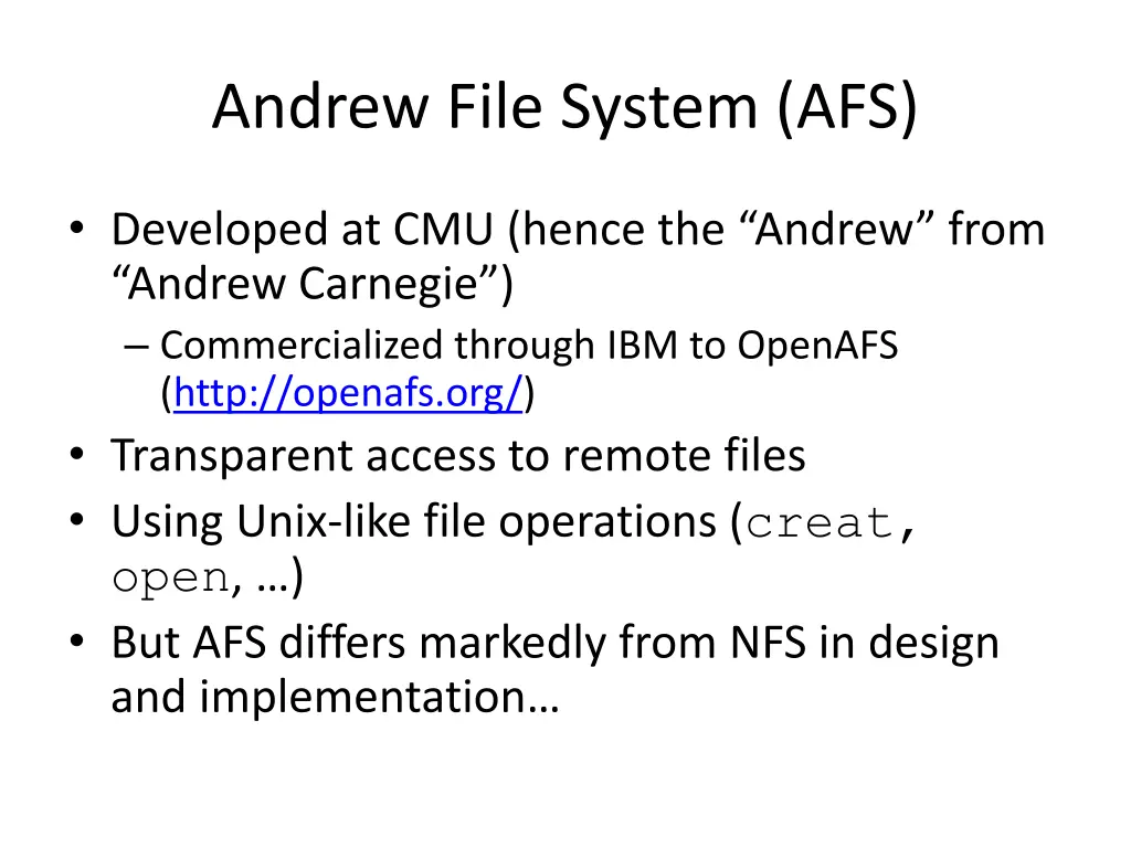 andrew file system afs