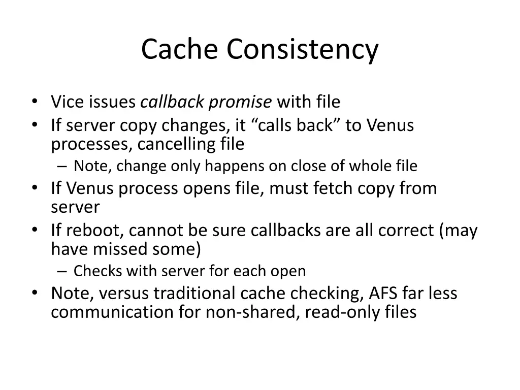 cache consistency