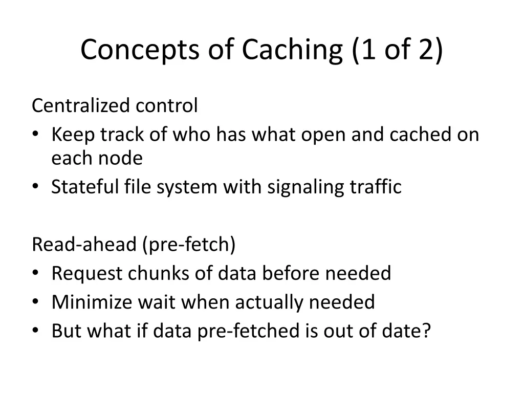 concepts of caching 1 of 2