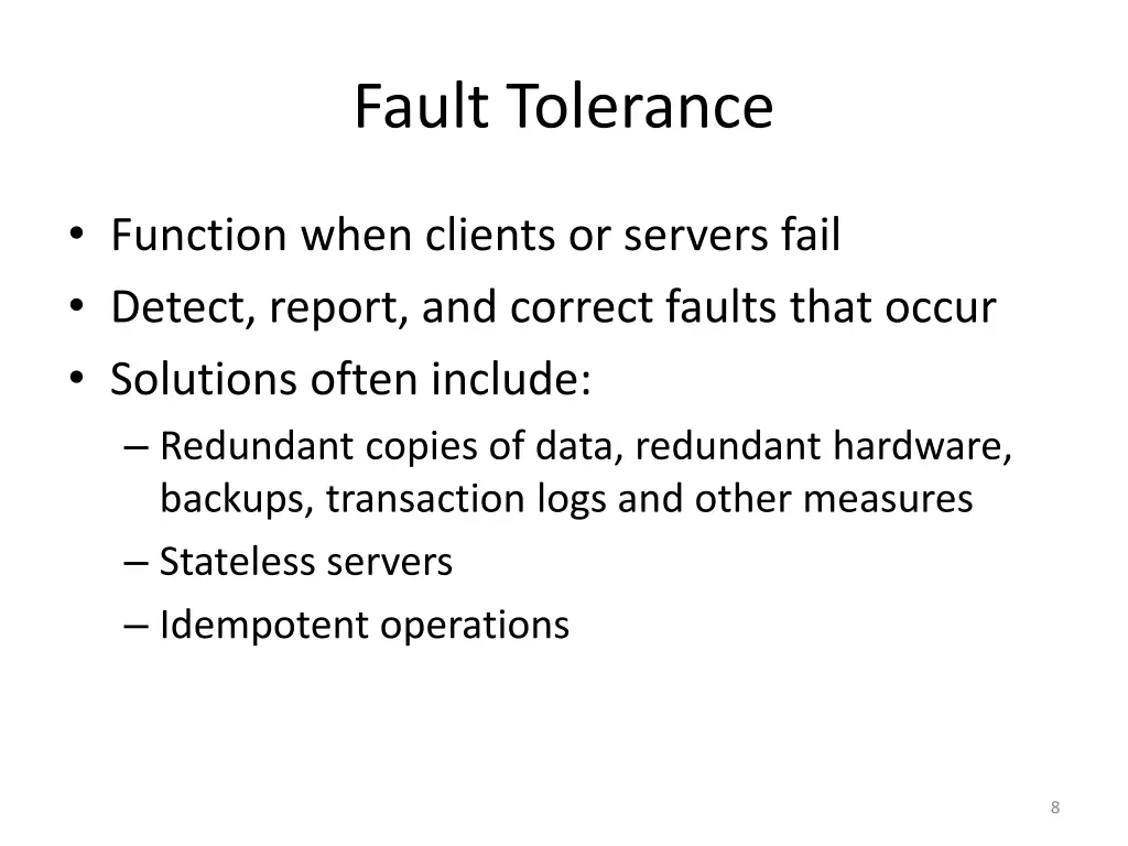 fault tolerance