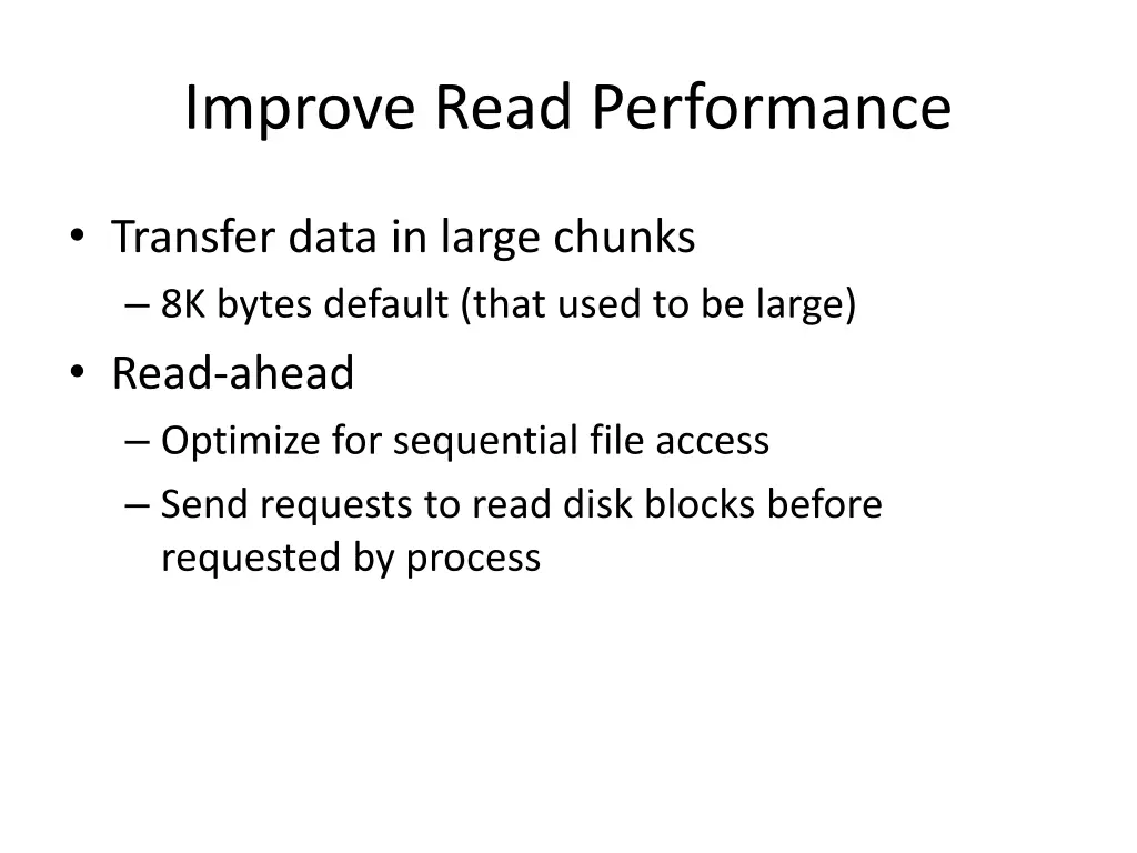 improve read performance
