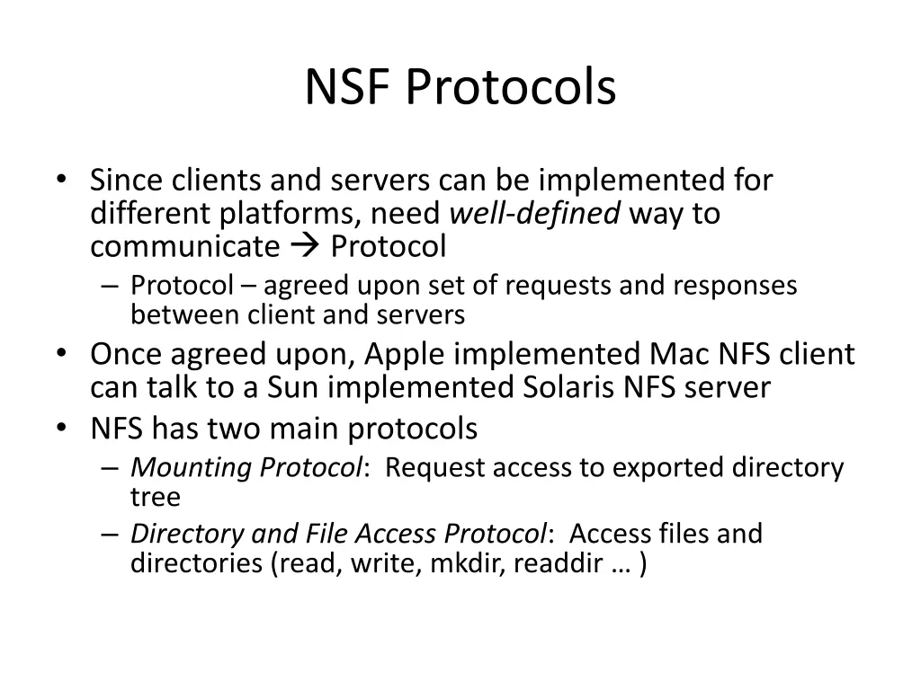 nsf protocols