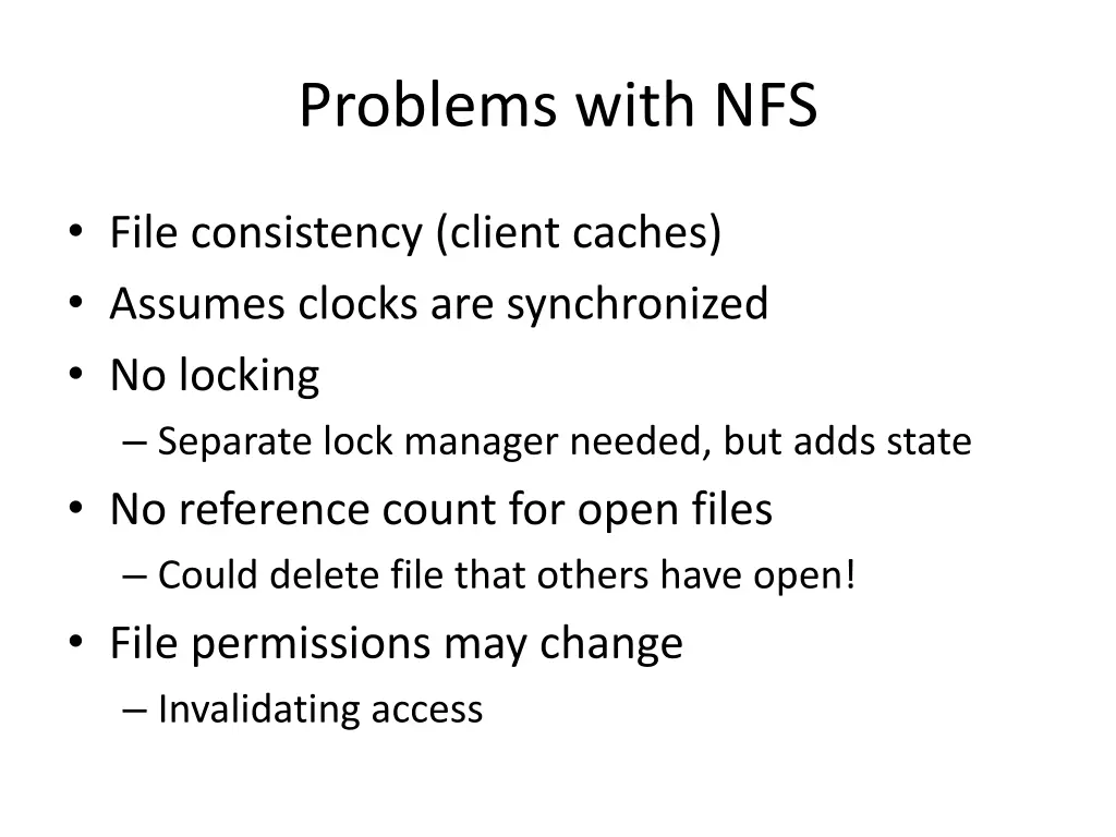 problems with nfs