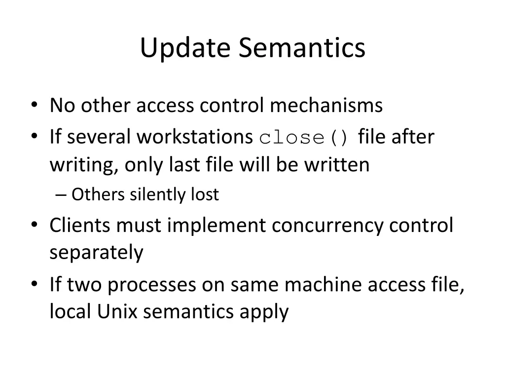 update semantics