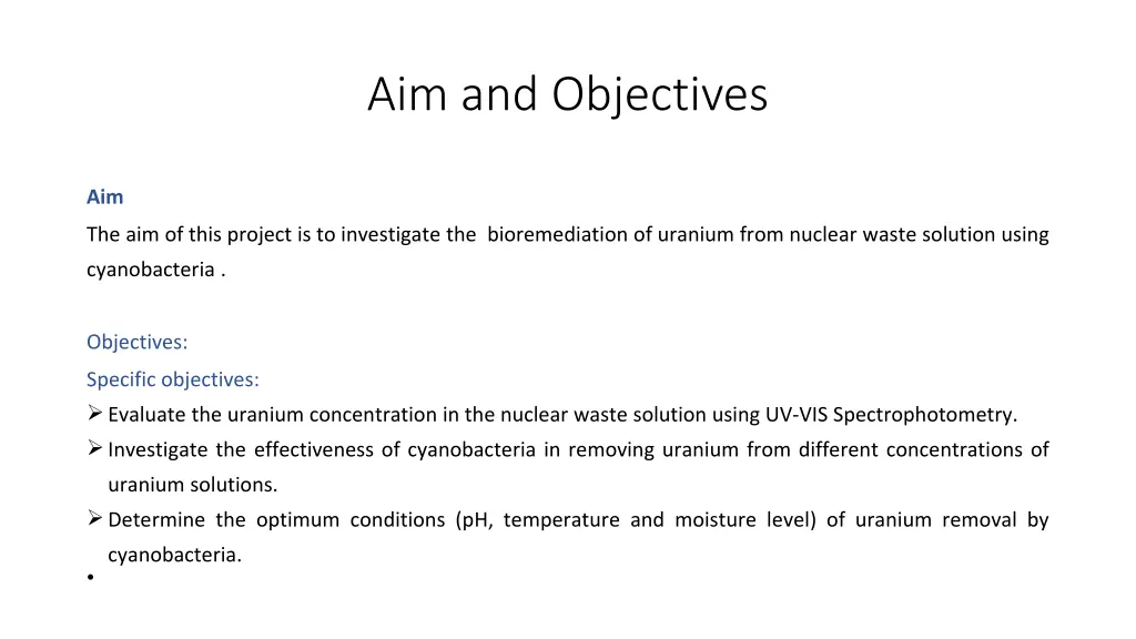 aim and objectives