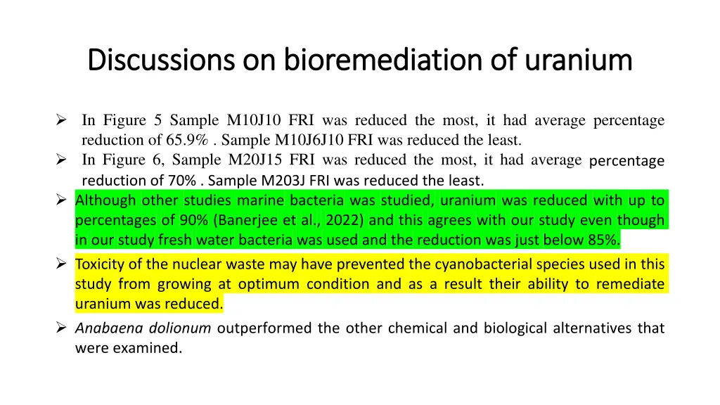 discussions on bioremediation of uranium