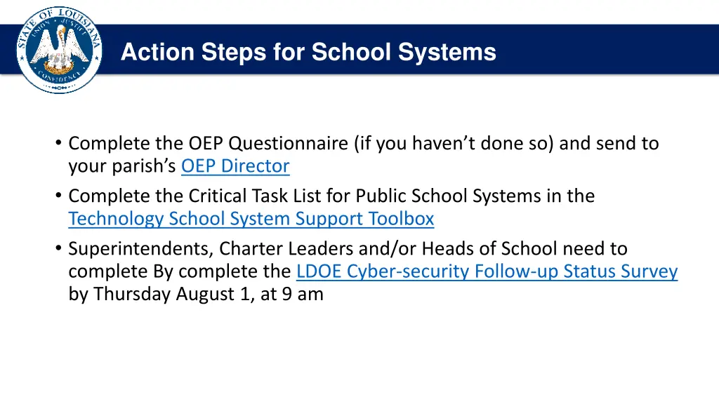 action steps for school systems