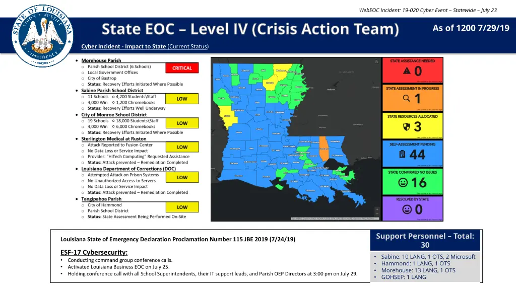 webeoc incident 19 020 cyber event statewide july
