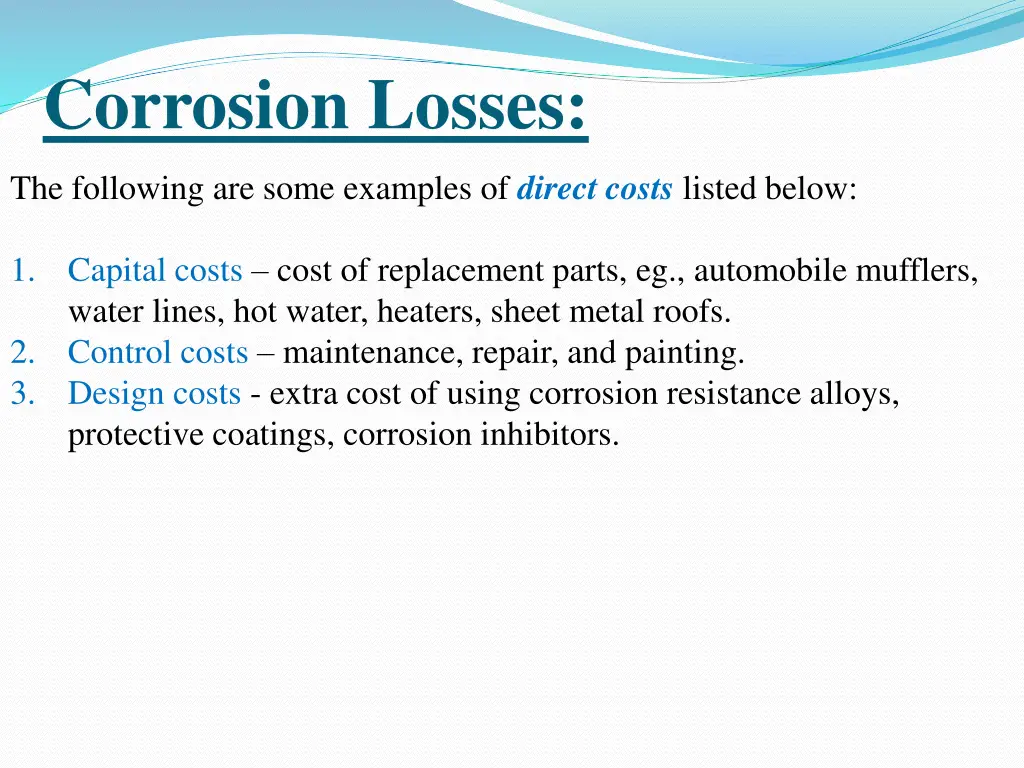 corrosion losses
