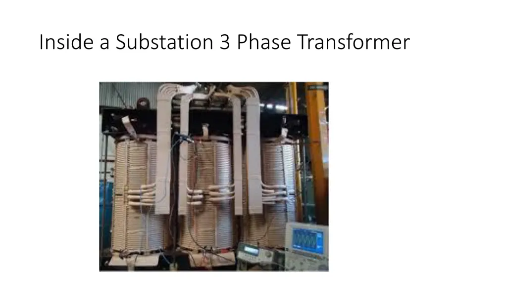 inside a substation 3 phase transformer