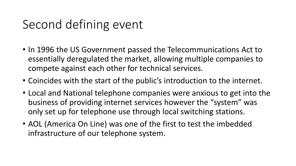 second defining event