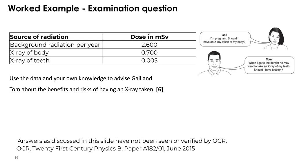 worked example examination question 1