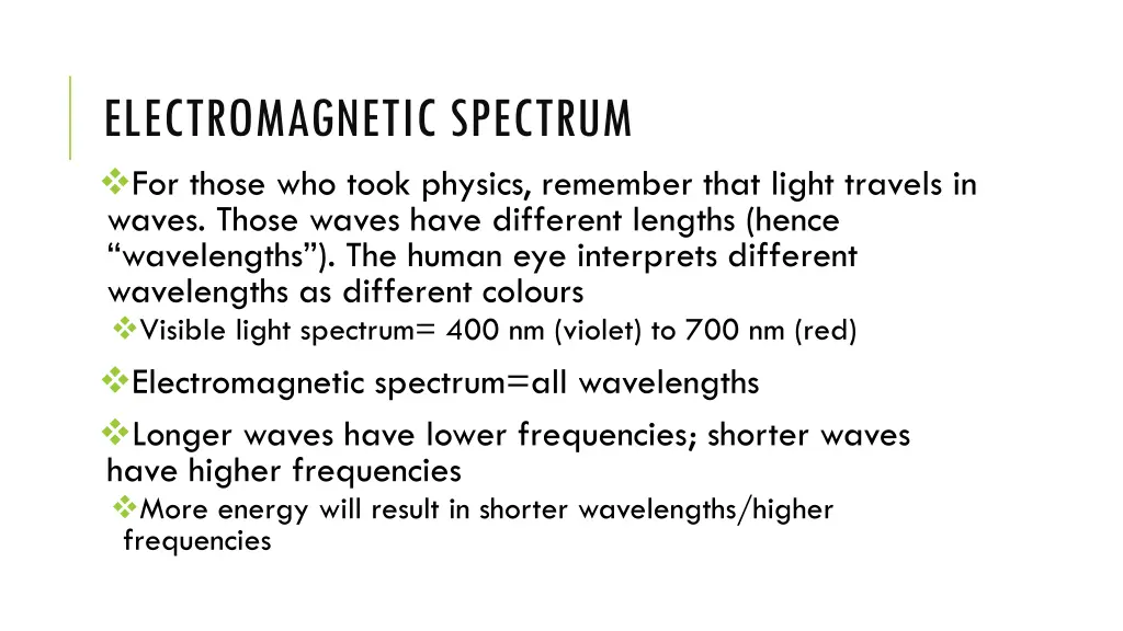 electromagnetic spectrum for those who took