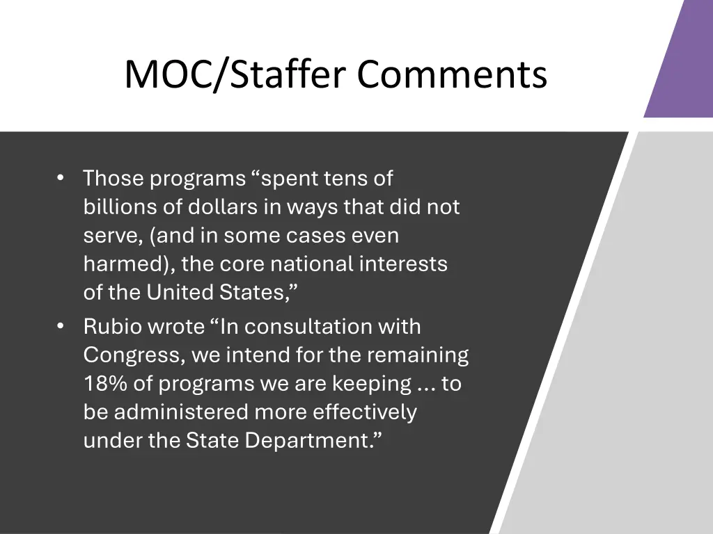 moc staffer comments