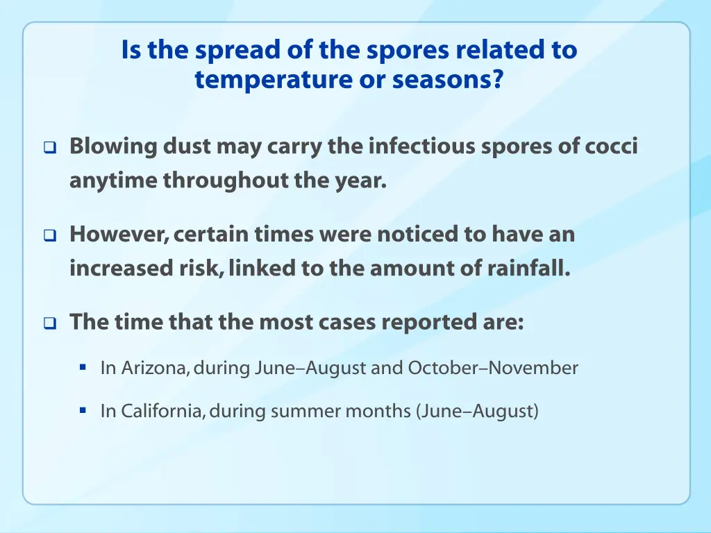 is the spread of the spores related