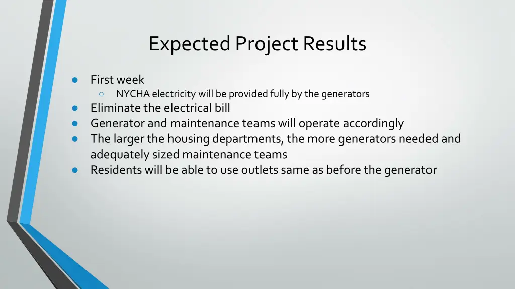 expected project results