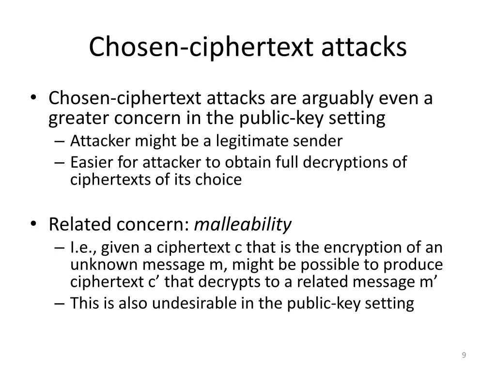chosen ciphertext attacks 1