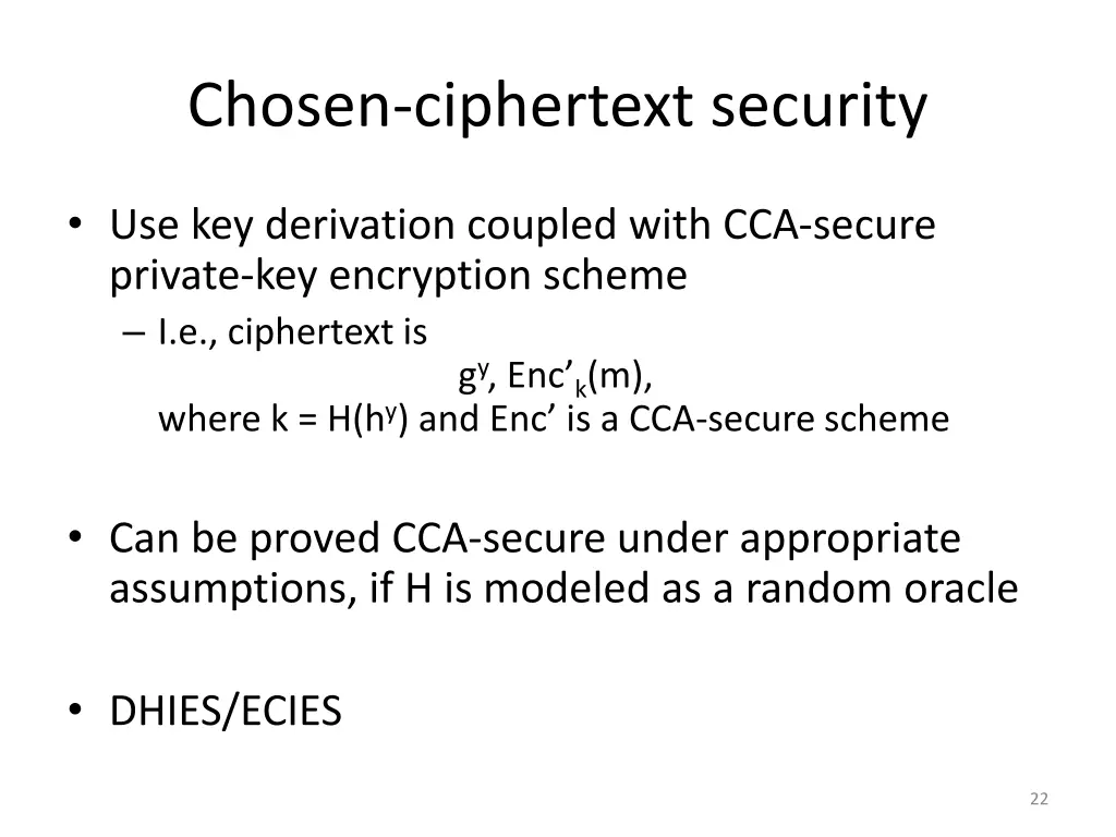chosen ciphertext security