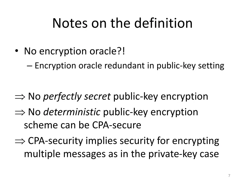 notes on the definition