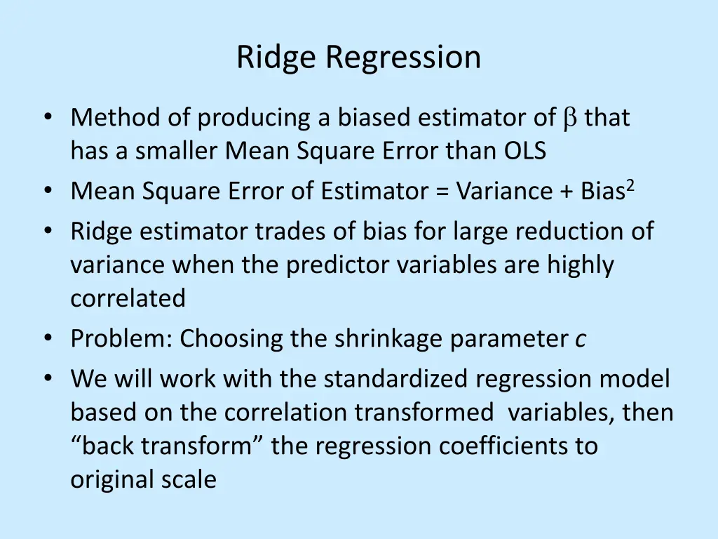 ridge regression 1