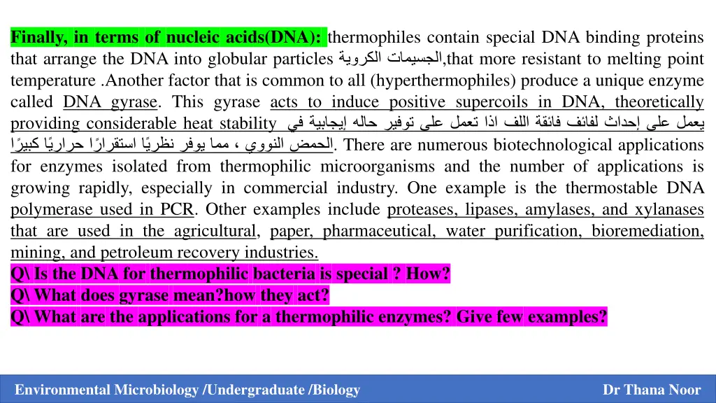 finally in terms of nucleic acids