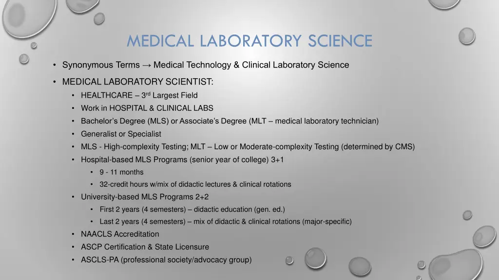 medical laboratory science 1