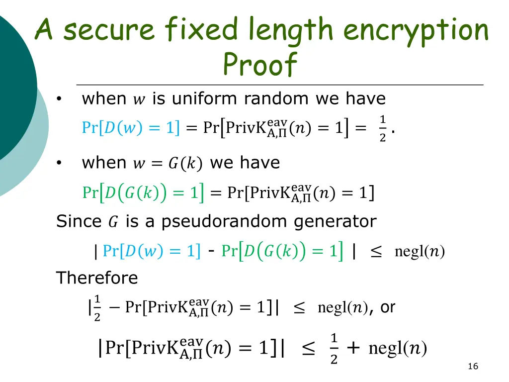 a secure fixed length encryption proof when