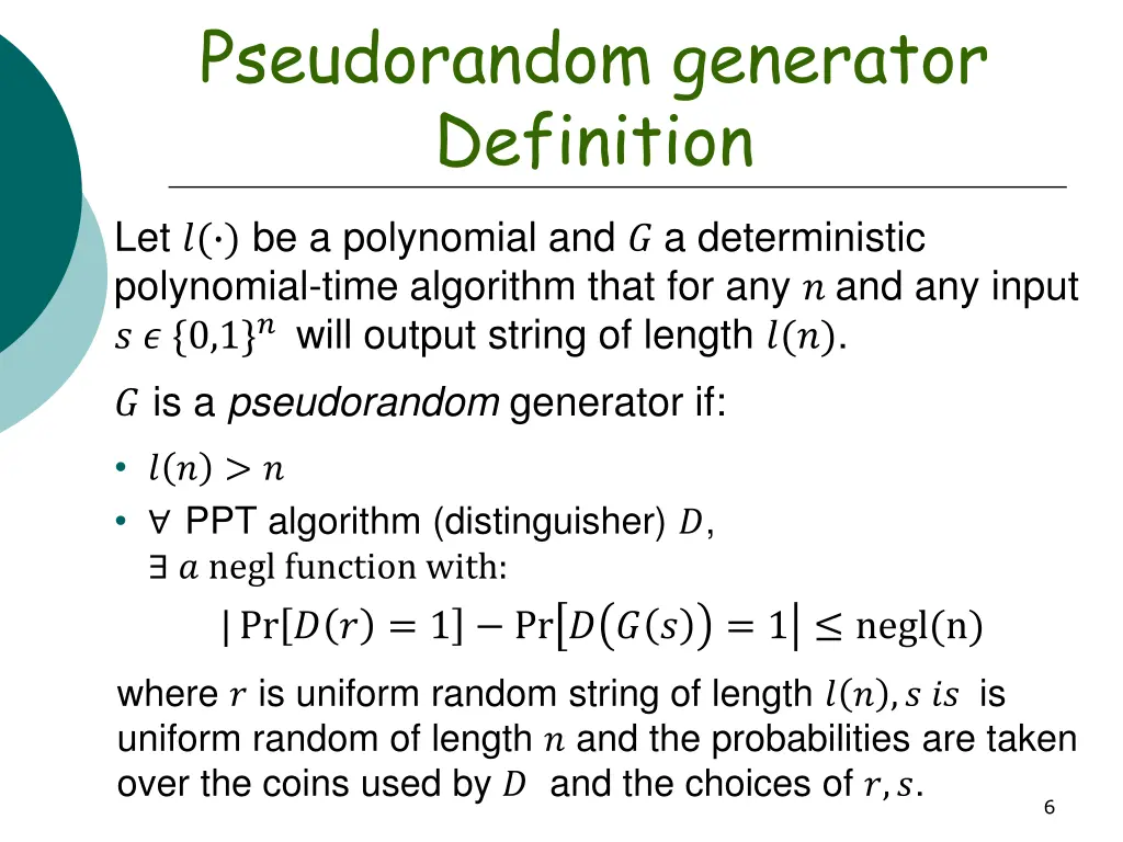 pseudorandom generator definition