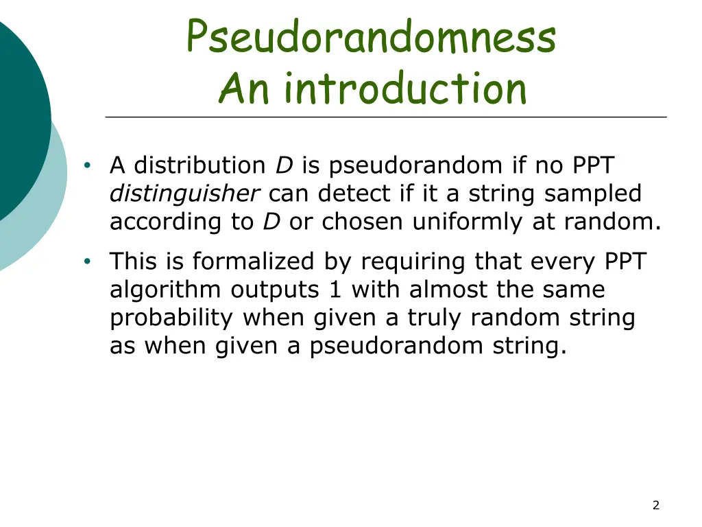 pseudorandomness an introduction