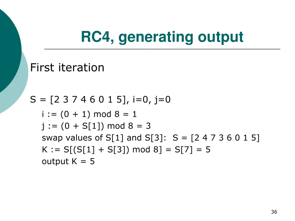 rc4 generating output