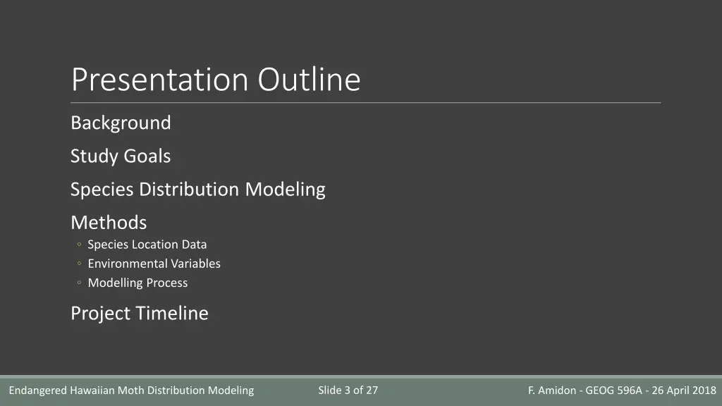 presentation outline