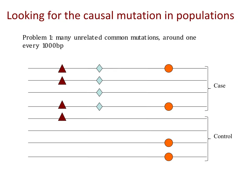 looking for the causal mutation in populations