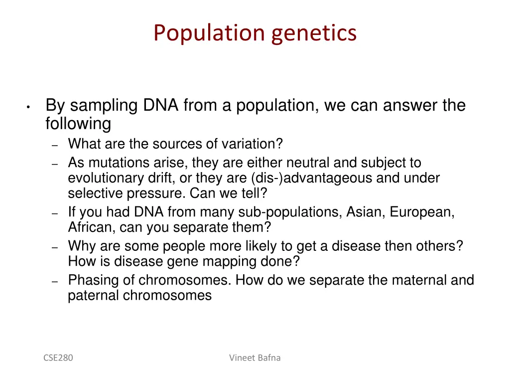 population genetics 1