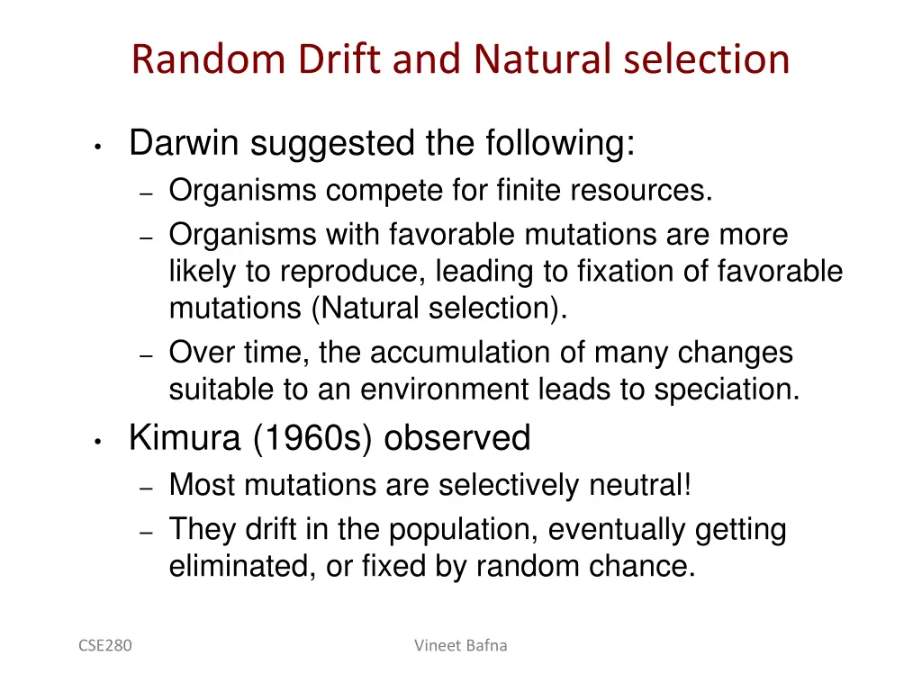 random drift and natural selection