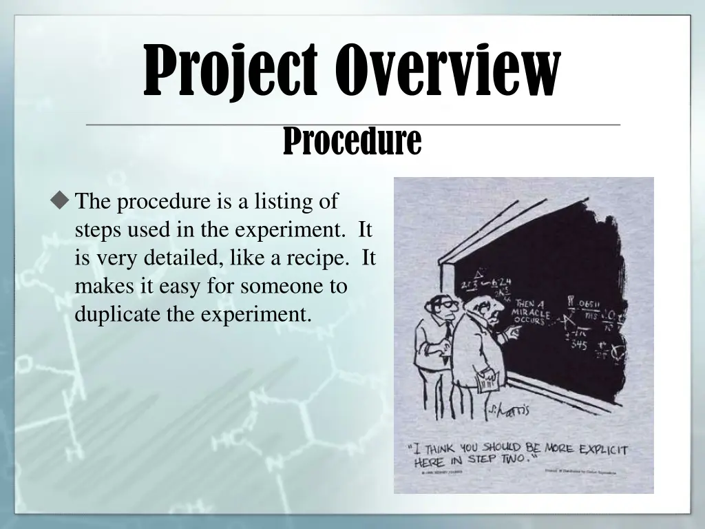 project overview procedure