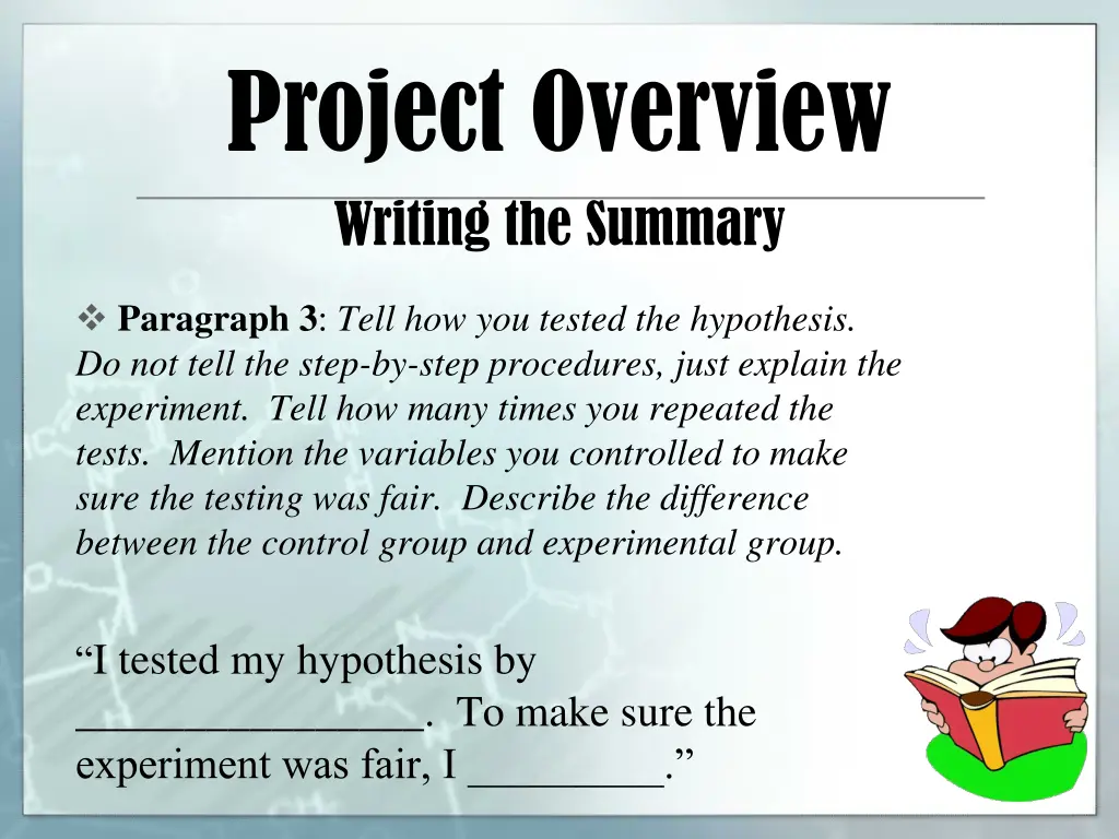 project overview writing the summary 3