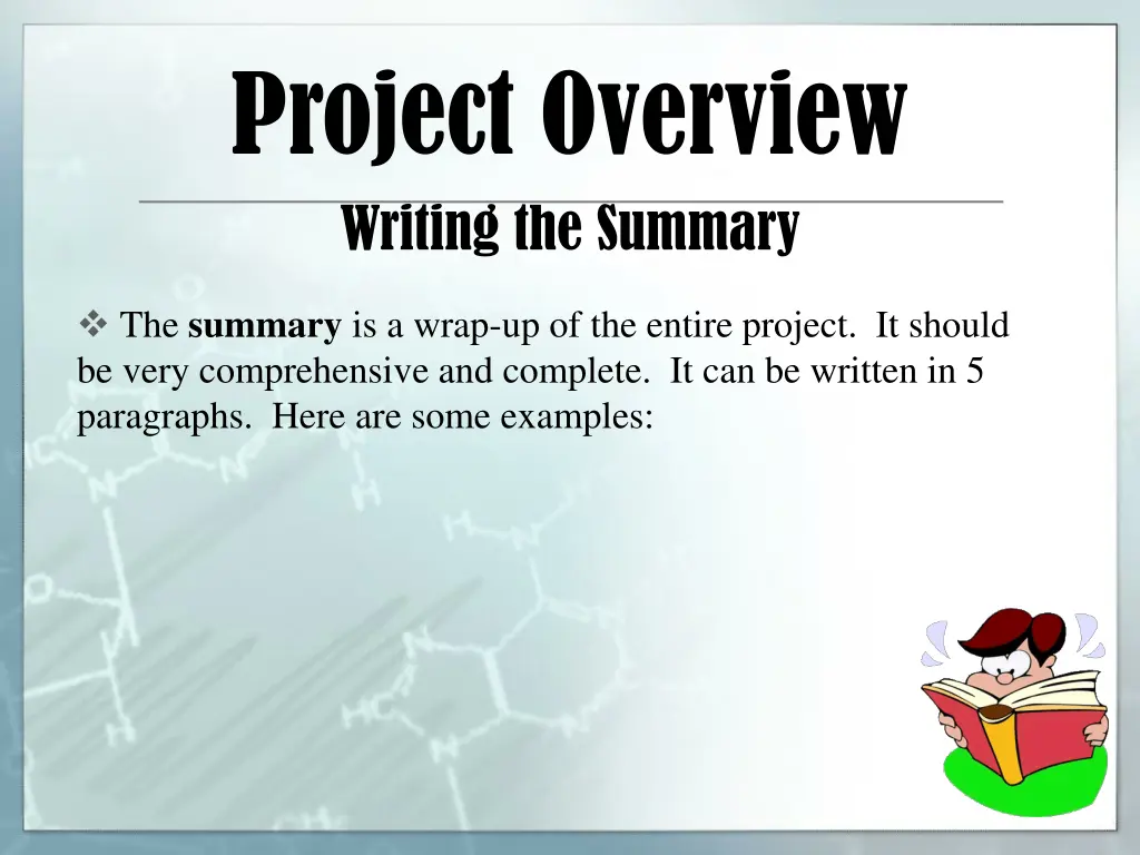 project overview writing the summary