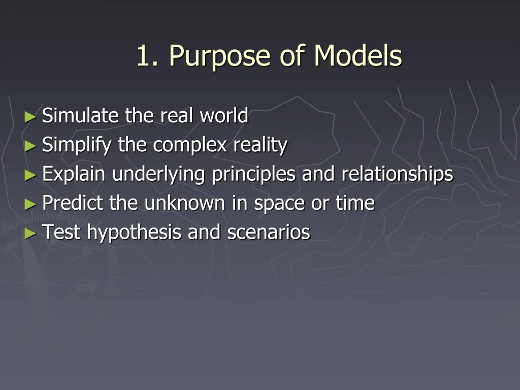 1 purpose of models