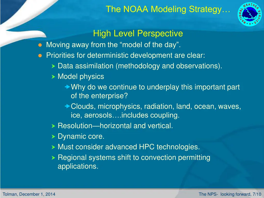 the noaa modeling strategy