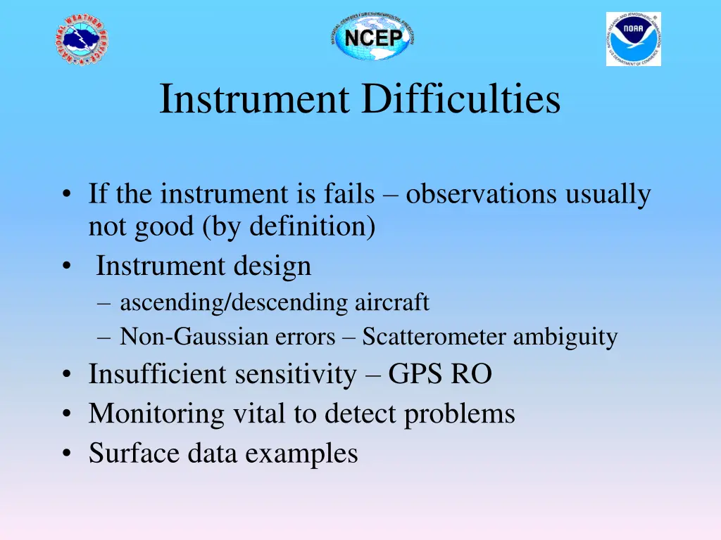 instrument difficulties 1