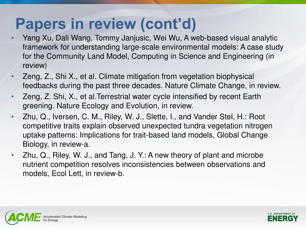papers in review cont d yang xu dali wang tommy