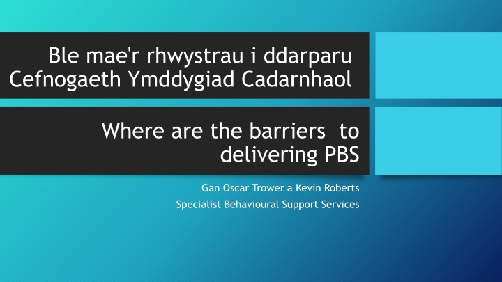 ble mae r rhwystrau i ddarparu cefnogaeth