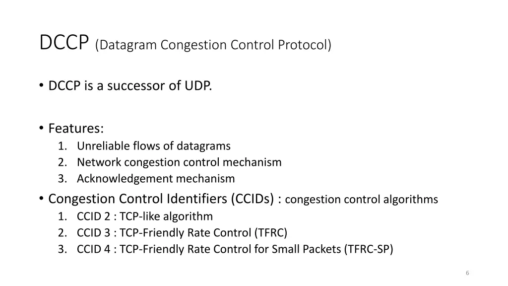 dccp datagram congestion control protocol